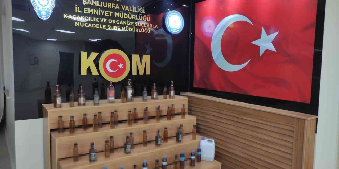 Şanlıurfa’da 53 şişe bandrolsüz alkol ele geçirildi