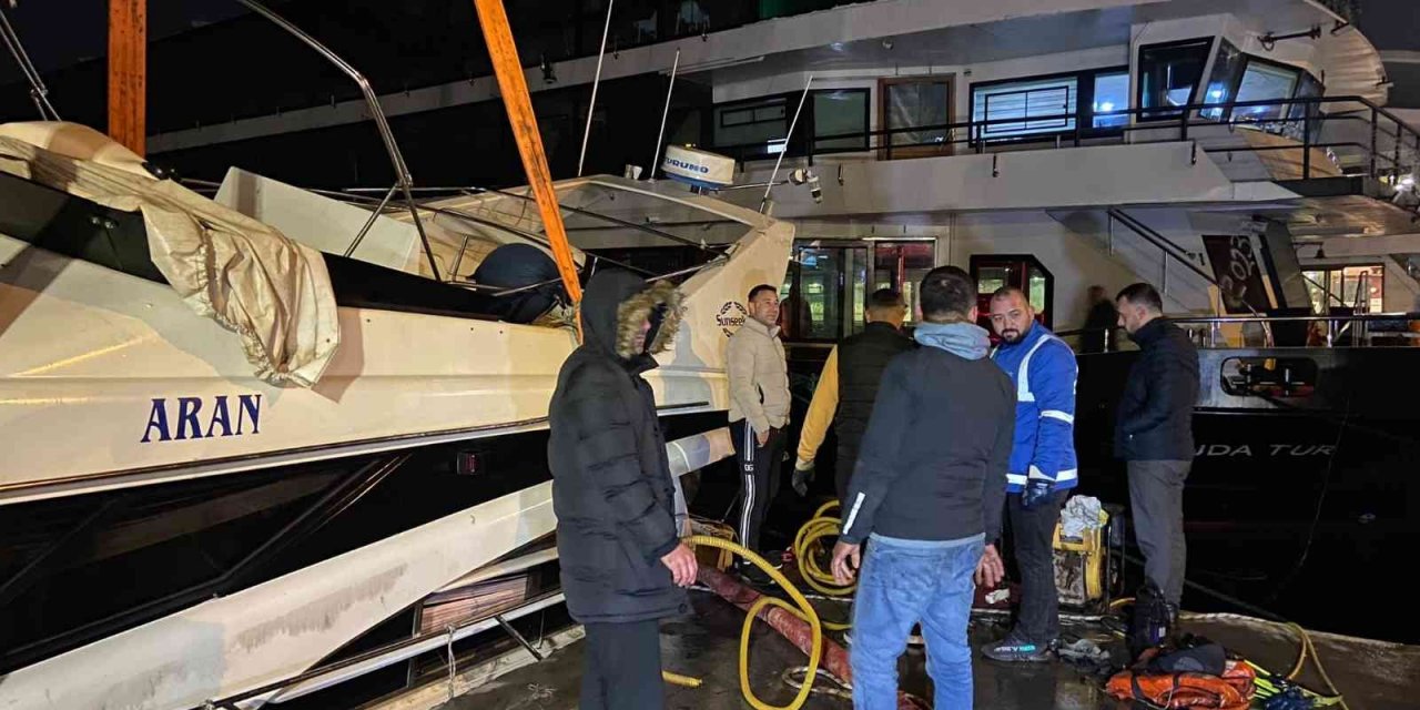 Bebek’te lüks tekne sulara gömüldü