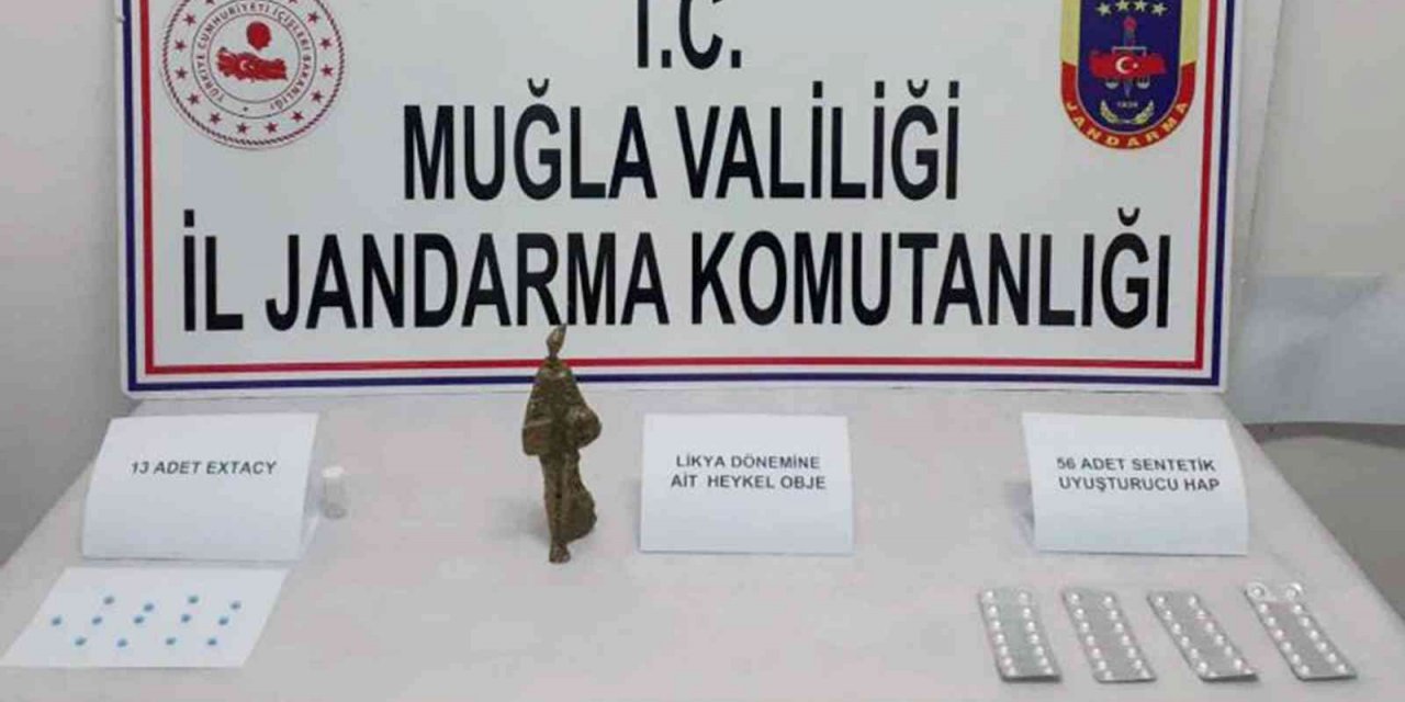 Dalaman’da tarihi eser ve uyuşturucu operasyonu