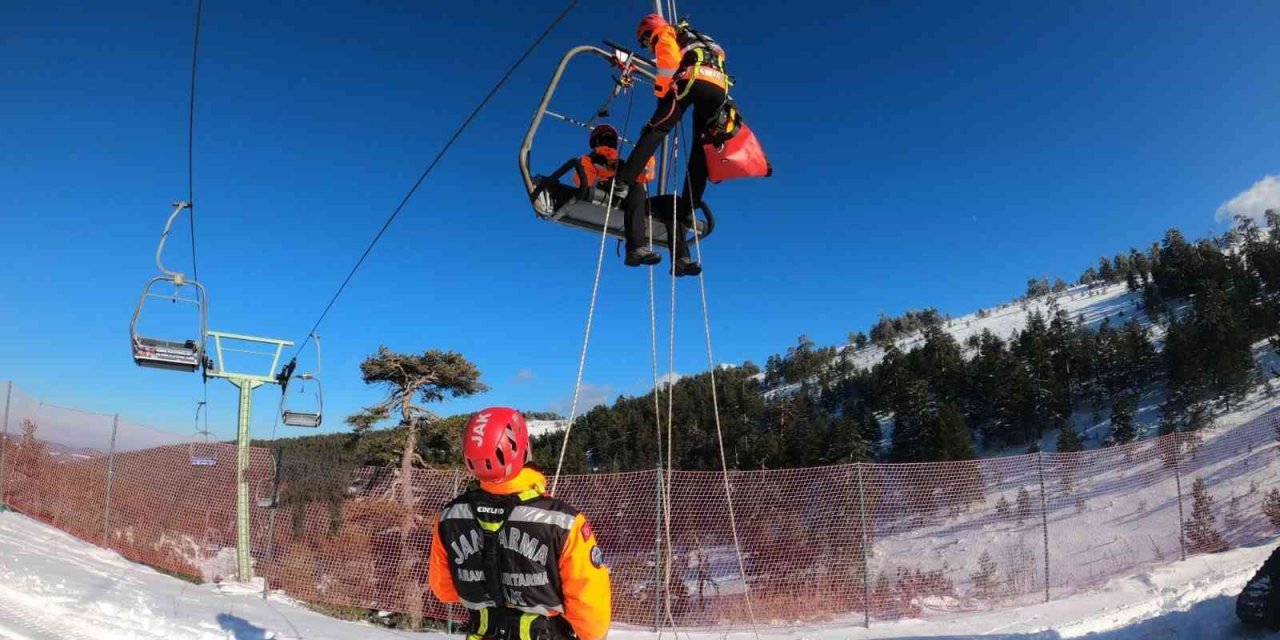 Kartalkaya’da kurtarma tatbikatı