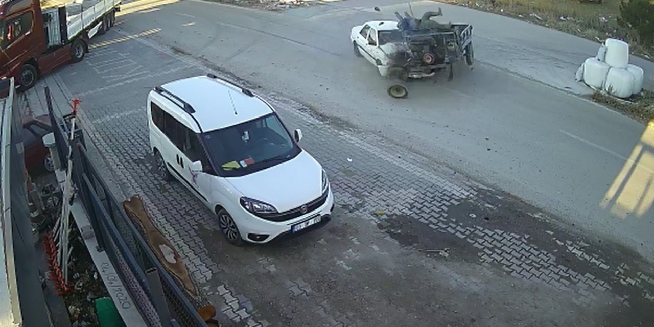 Afyonkarahisar’da feci kaza anbean güvenlik kameralarına yansıdı