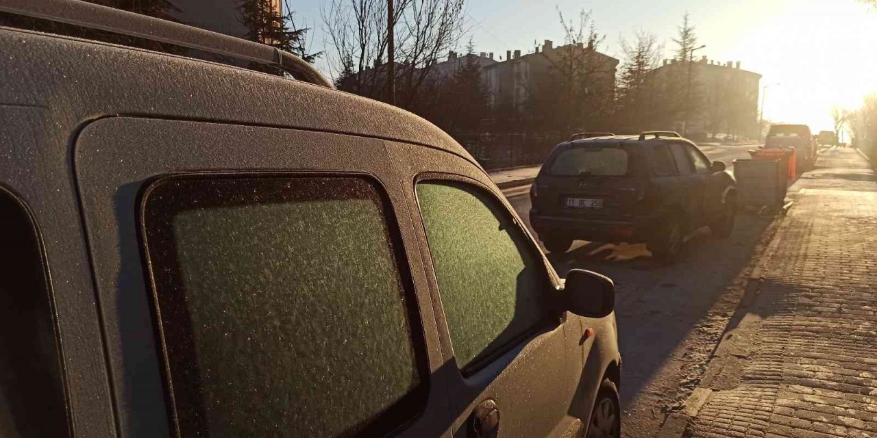 Eskişehir’de soğuyan hava kırağıyı beraberinde getirdi