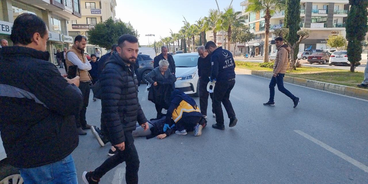 Motosiklet sürücüsü şerit ihlali sonucu hastanelik oldu