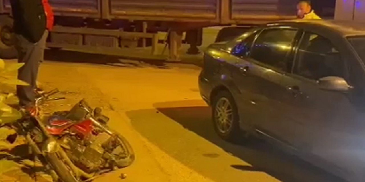 Tırla motosiklet çarpıştı: 1 yaralı