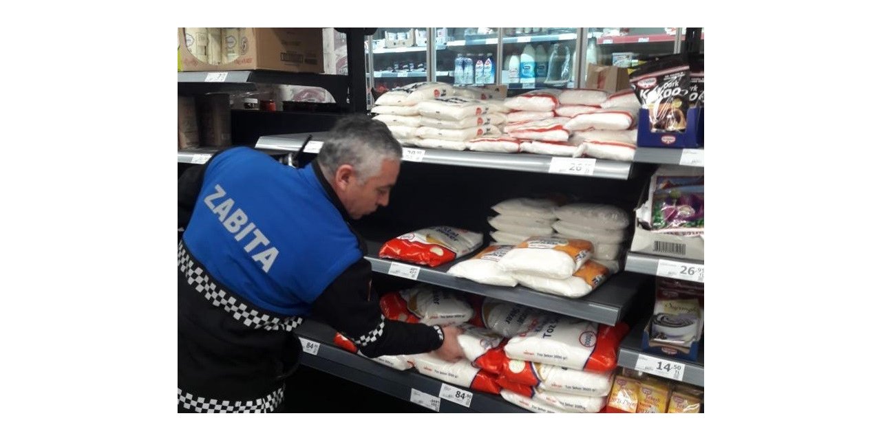 Biga Zabıtasından zincir marketlere denetim