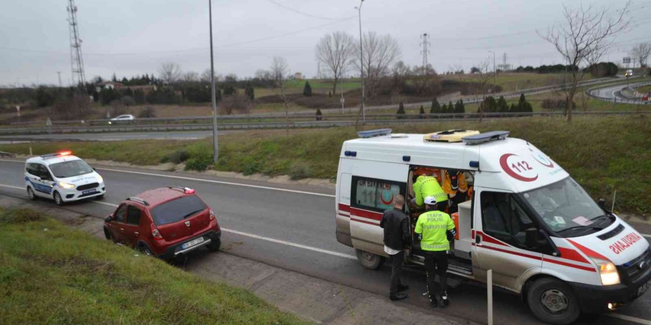 Tekirdağ’da otomobil takla attı: 1 yaralı