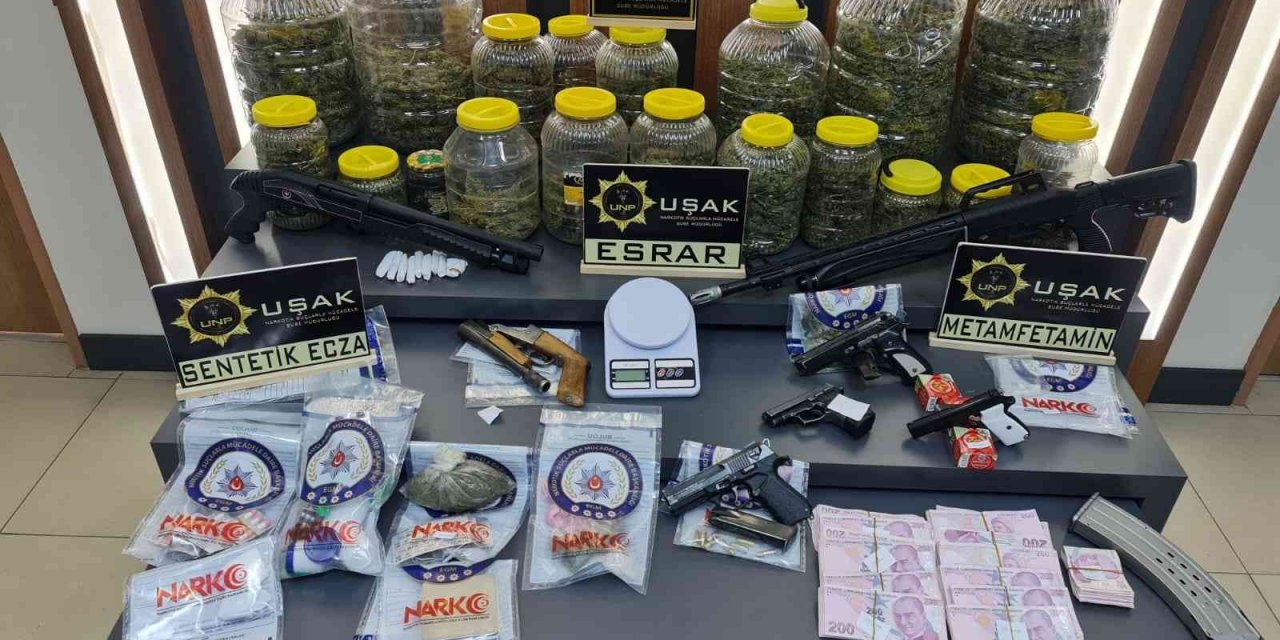 Uşak’taki Kökünü Kurutma operasyonunda 60 şüpheli tutuklandı