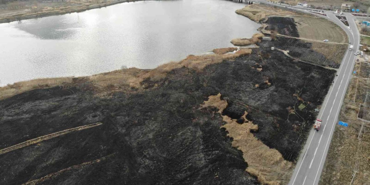 Isınmak için yaktığı ateş 45 dekar alanı kül etti