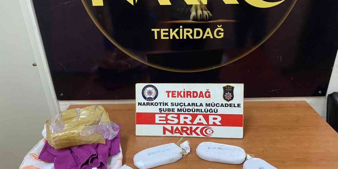 Ticari takside 1 kilo esrar ele geçirildi