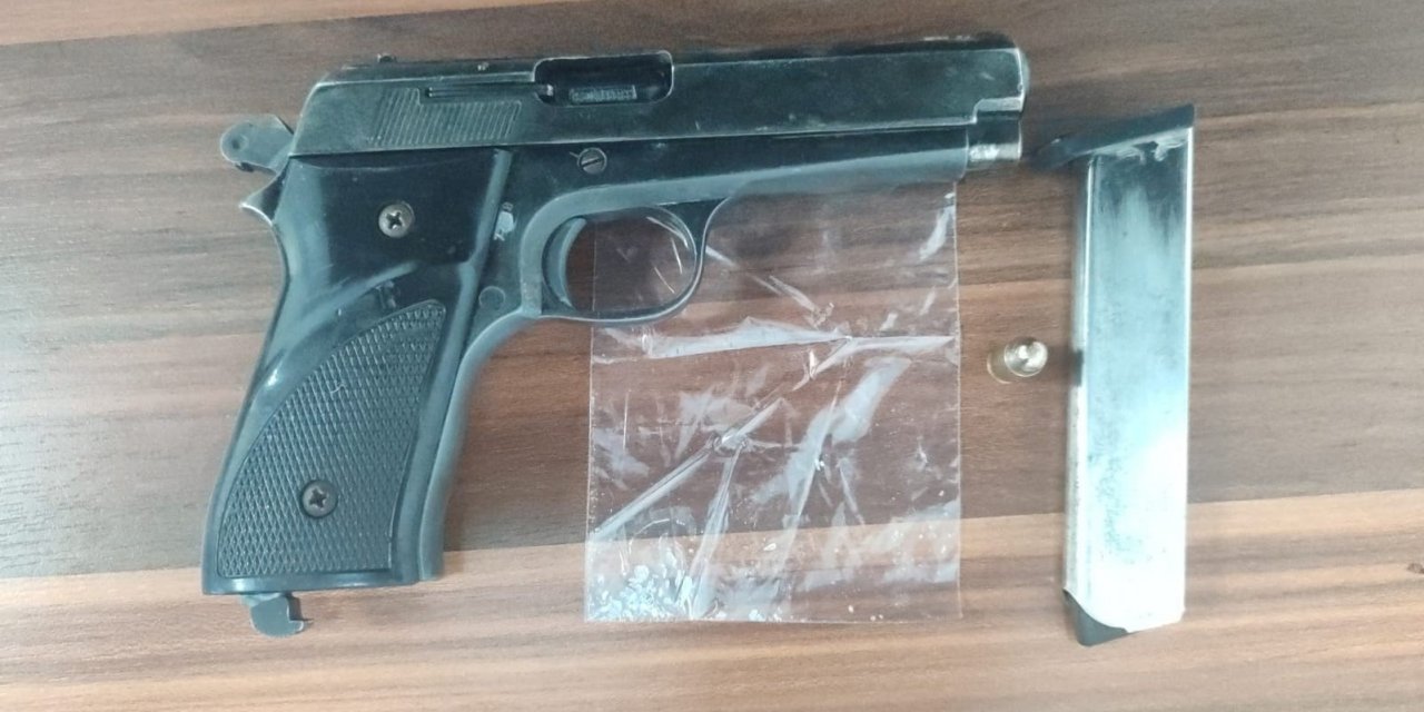 Silah ve uyuşturucu madde ile yakalandı