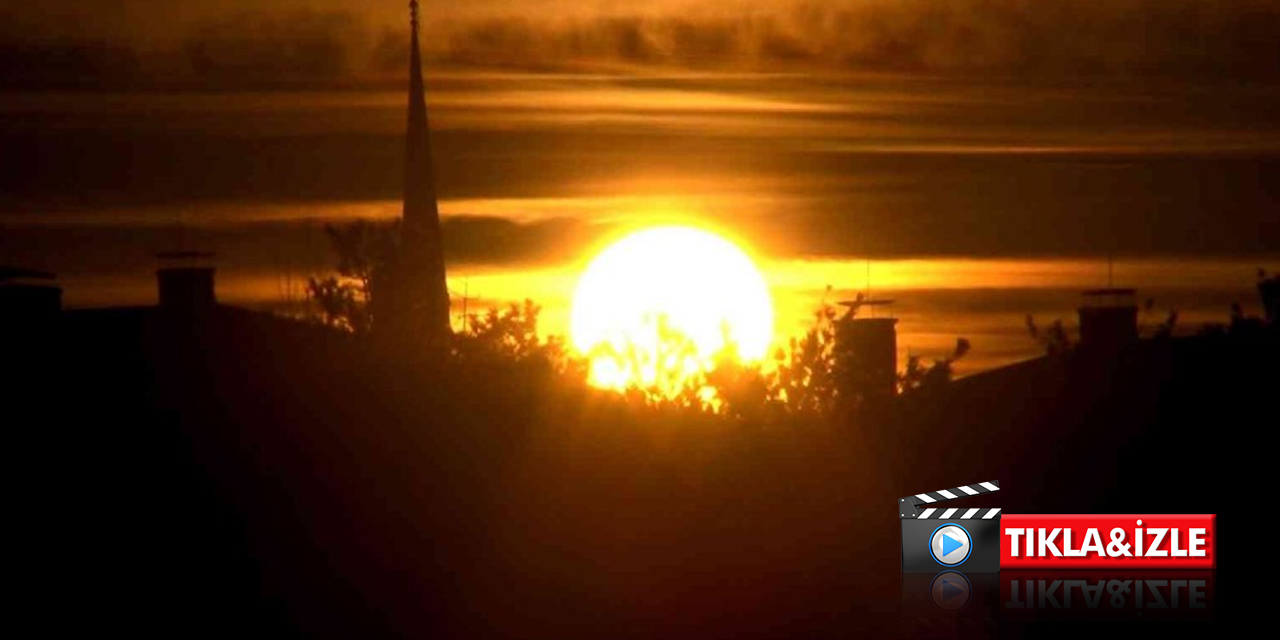 Erzurum’da mest eden gün batımı: Gökyüzü turuncu ve kızıla boyandı