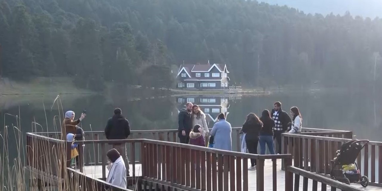 Bolu’nun incisi Gölcük, yarıyıl tatilinde ilgi odağı oldu