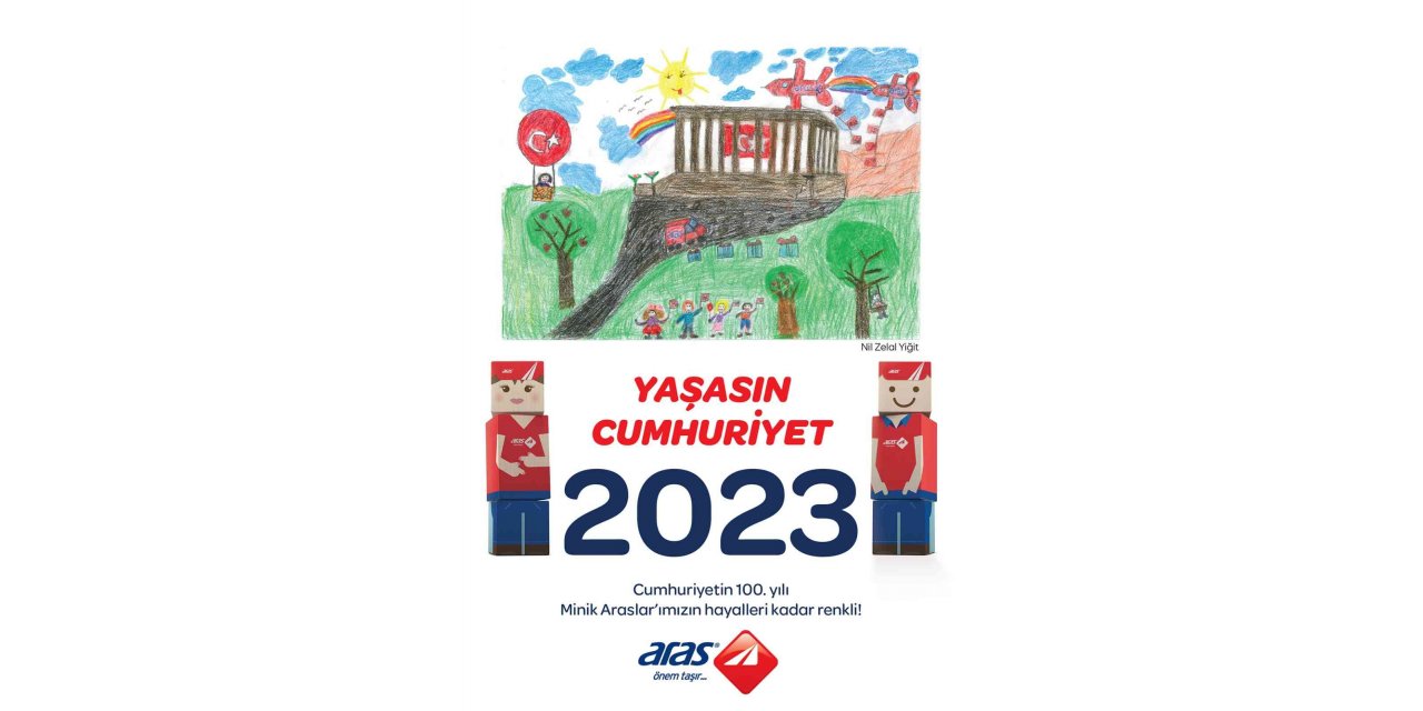 Çocuklar 100’üncü yıl coşkusunu resimleriyle Aras Kargo 2023 takvimine taşıdı
