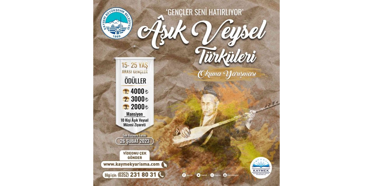 KAYMEK’ten Aşık Veysel Türkülerini Okuma Yarışması
