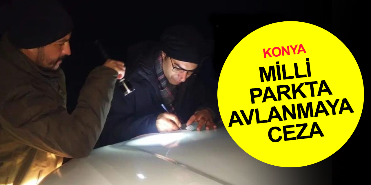 Konya'da milli parkta avlanırken yakalanan şahsa 13 bin lira ceza kesildi