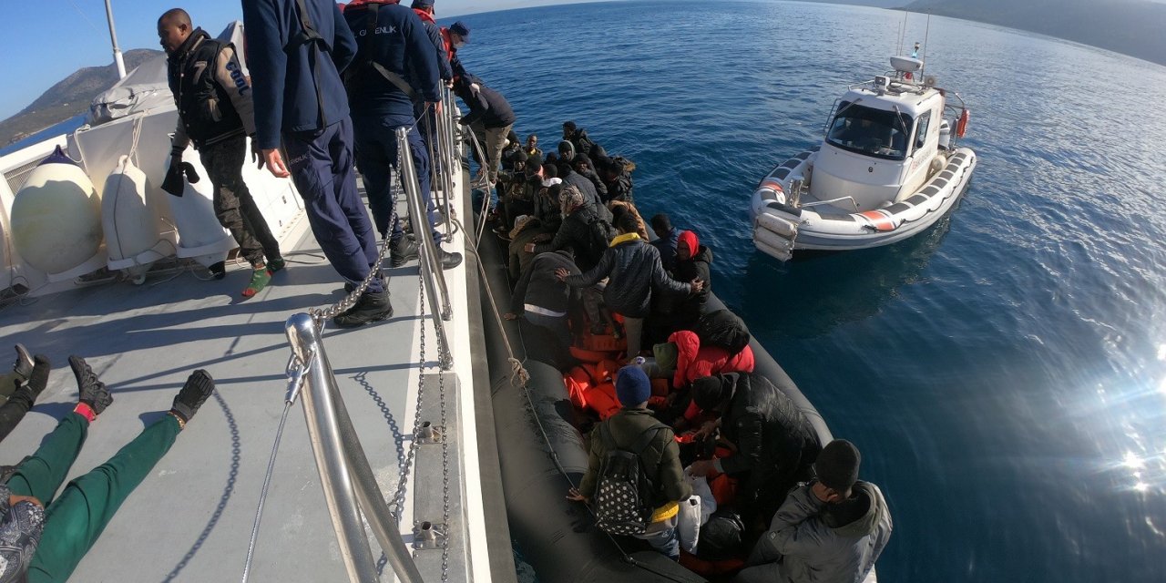 Aydın’da 59 düzensiz göçmen kurtarıldı