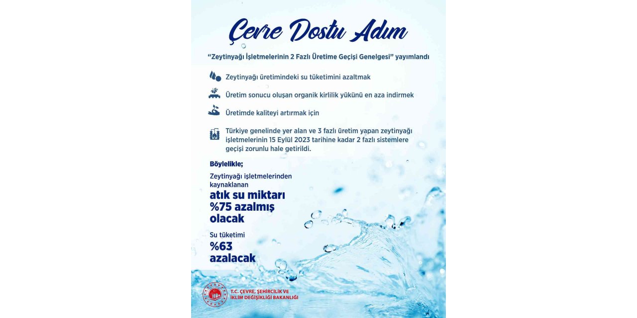 Zeytinyağı üretiminde çevre kirliliğinin önlenmesi için yeni genelge