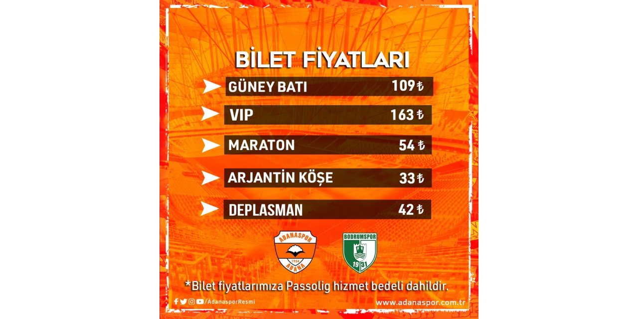 Adanaspor, Bodrumspor maçının biletleri satışa çıktı
