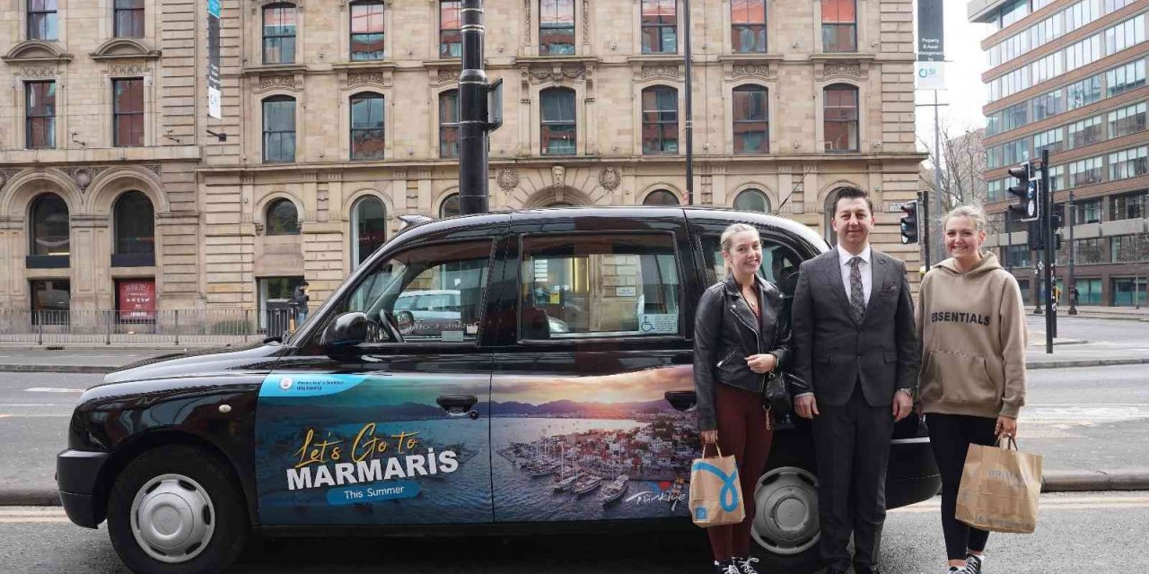 Marmaris Esnaf Odası Başkanı Ayyıldız, İngiltere’de taksiler ile ‘Haydi Marmaris’e’ çağrısı yaptı