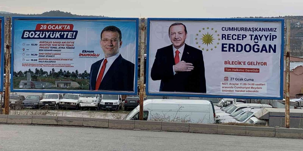 Aynı bilboardlarda Erdoğan ve İmamoğlu’nun fotoğrafları yan yana