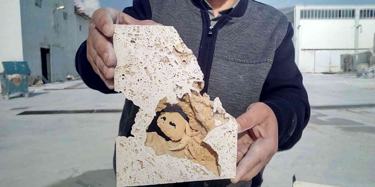 Travertenin içinden milyonlarca yıllık hayvan fosilleri çıktı