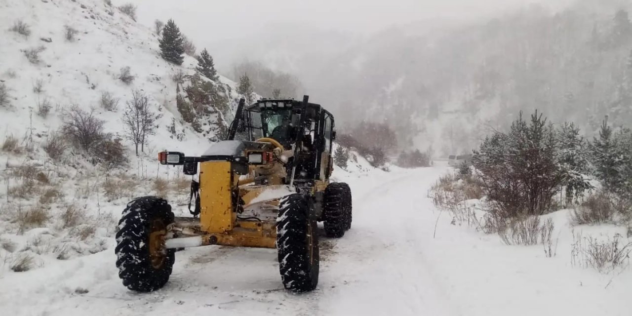 Kar yağışı nedeniyle 2 yerleşim yeri ulaşıma kapandı