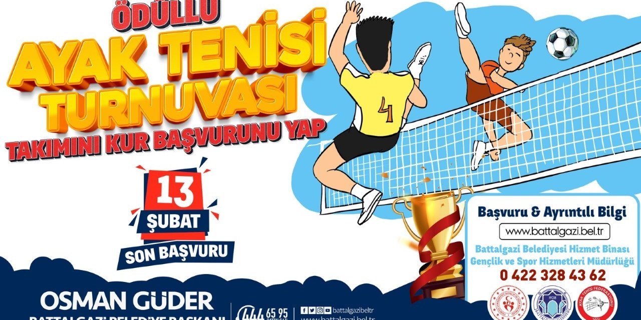 Battalgazi’de ödüllü ayak tenisi turnuvası