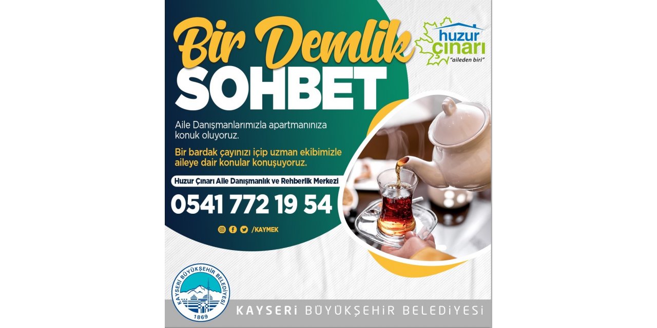 Büyükşehirden ailelere yönelik Bir Demlik Sohbet danışmanlık hizmeti