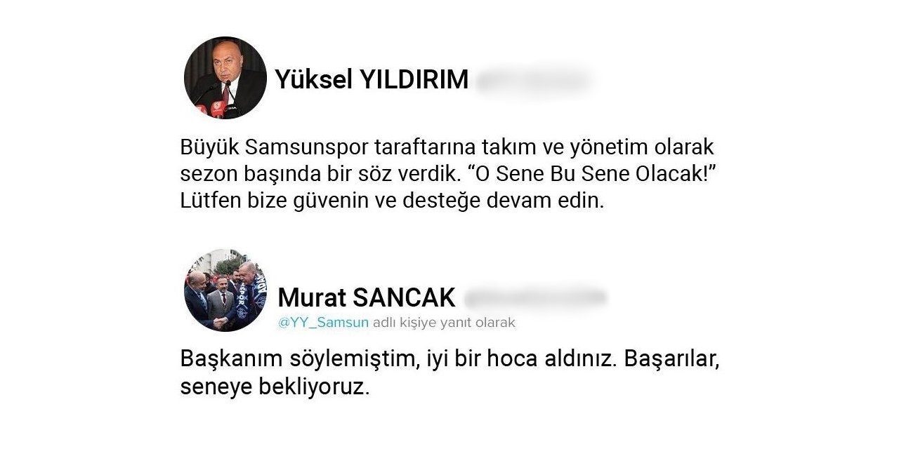 ADS Başkanı Sancak’tan Samsunspor Başkanı Yıldırım’a: