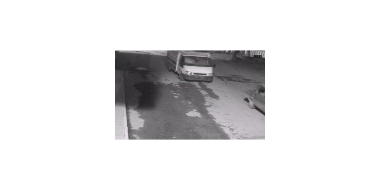 Çaldıkları kamyoneti halatla çekerek götürdüler