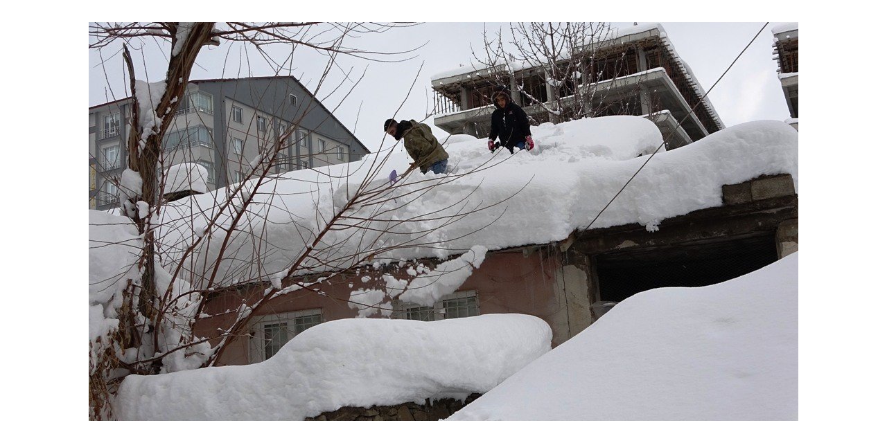 Bitlis’te tek katlı evler kara gömüldü