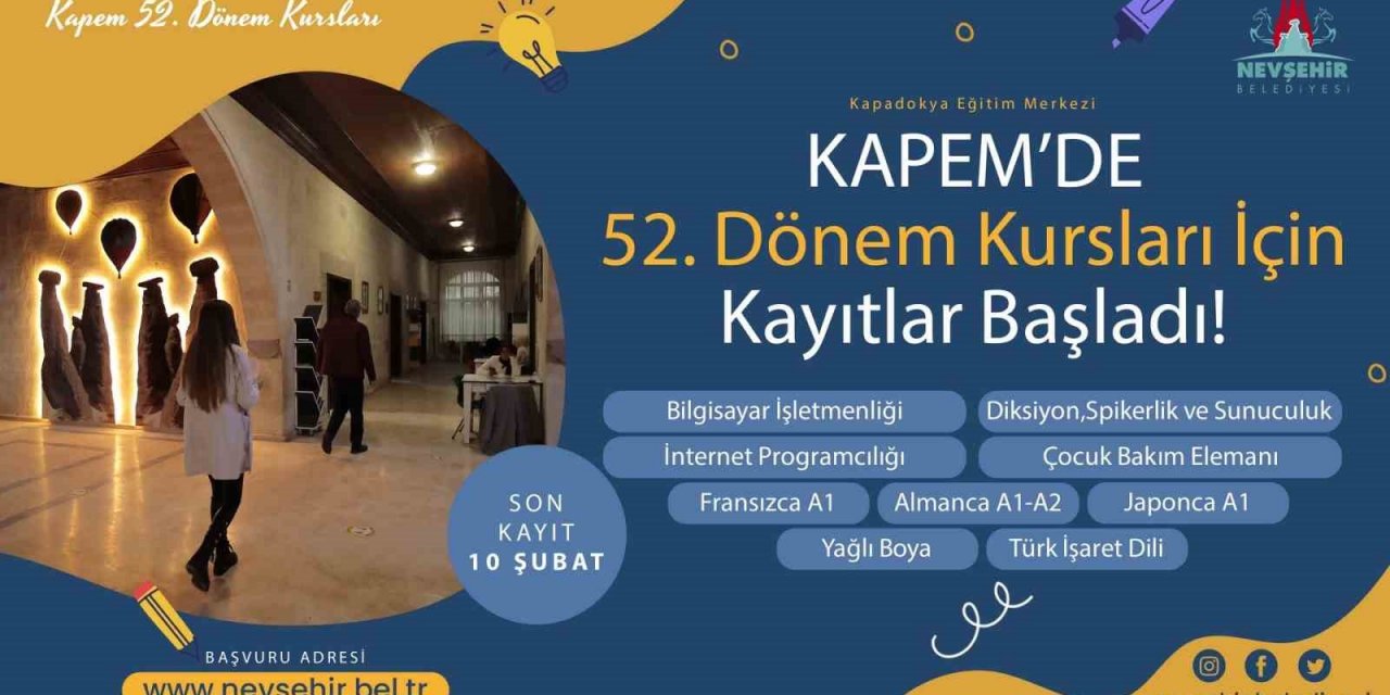 KAPEM’de kurs kayıtları başladı
