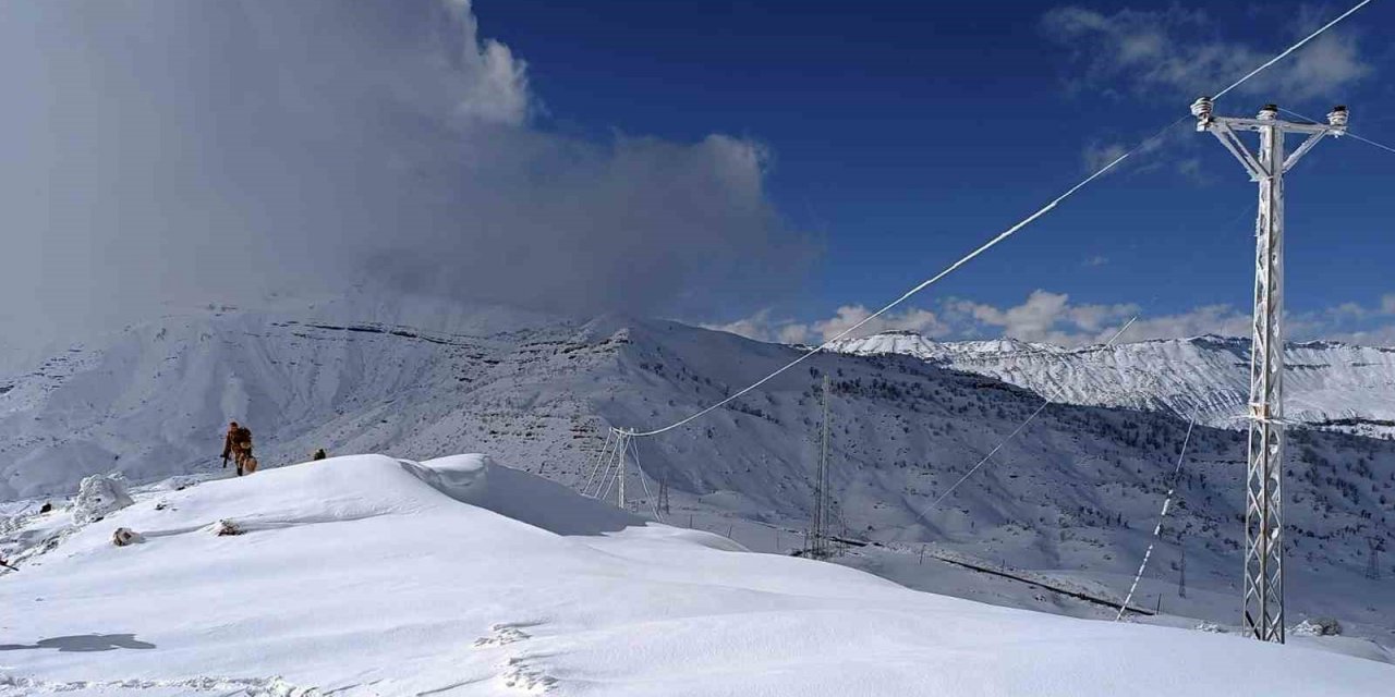 Dicle Elektrik kışın zorlu şartlarında bakım çalışmalarına devam ediyor