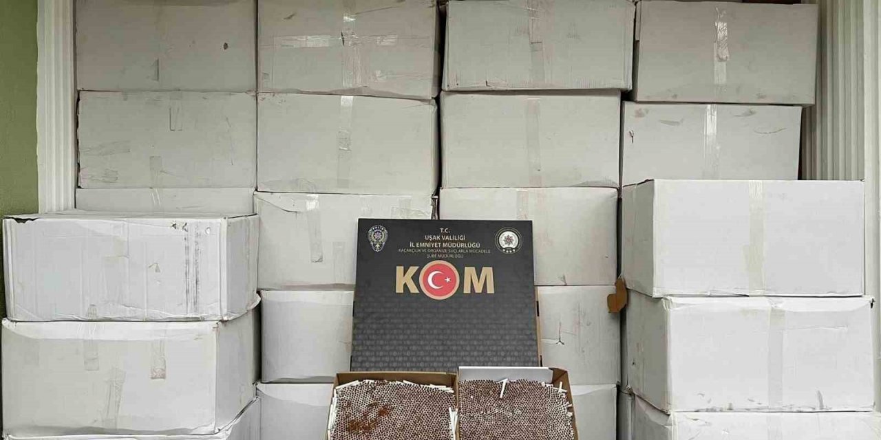 Uşak’ta 1 milyon 600 bin dolu kaçak makaron ele geçirildi