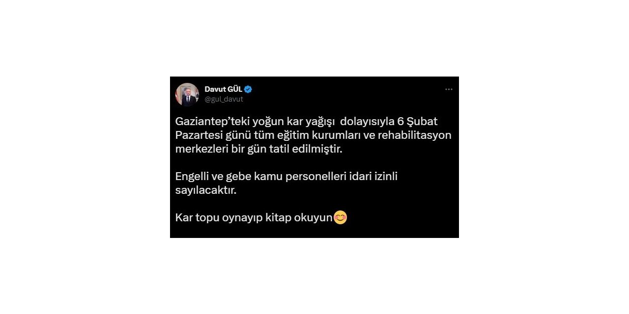 Gaziantep’te okullara kar tatili