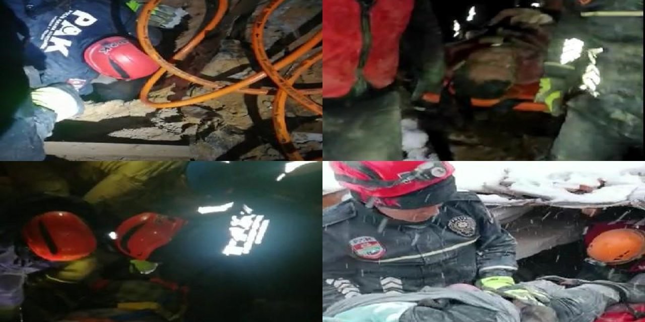 Van Emniyet Müdürlüğü ekipleri 7 kişiyi sağ olarak enkazdan çıkardı