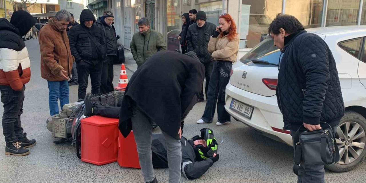 Tekirdağ’da yaralamalı kaza kameraya yansıdı