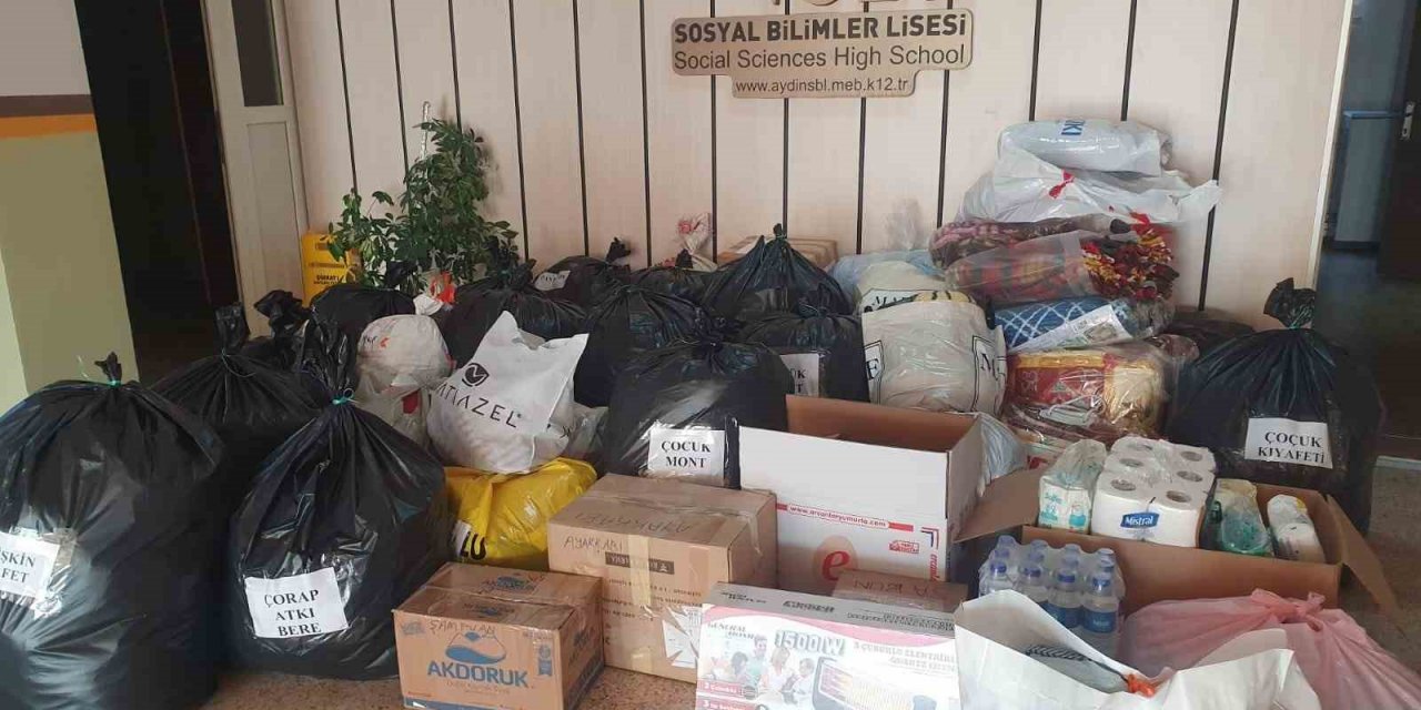 Aydın Sosyal Bilimler Lisesi’nden Kahramanmaraş’a yardım eli