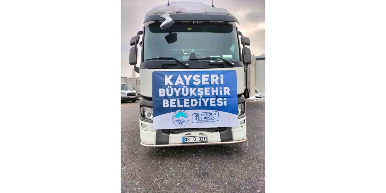 Kayseri Büyükşehir’in deprem bölgesine yardım turu sayısı 40’a ulaştı