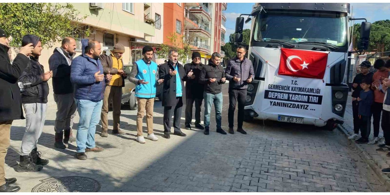 Germencik’te yardım tırları deprem bölgelerine gitmeye devam ediyor