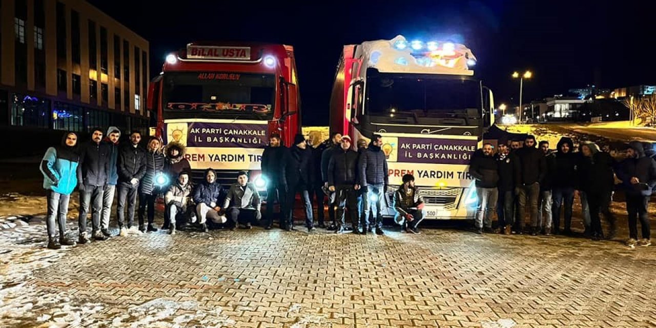 Çanakkale’den 6 TIR dolusu yardım malzemesi deprem bölgesine gönderildi