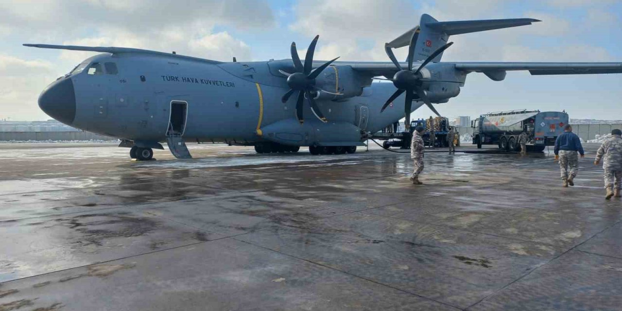 28 ton yardım malzemesi A400M kargo uçağıyla deprem bölgelerine gönderildi