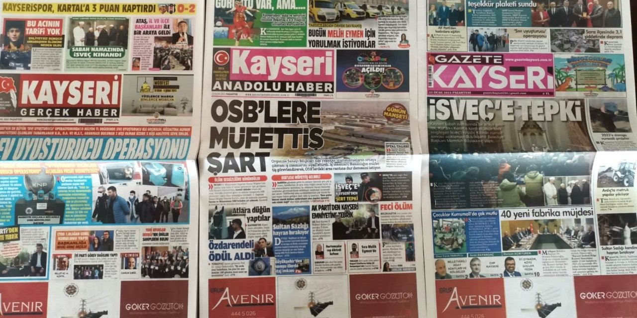 Kayseri Gazetelerinden Depremzedelere Yardım