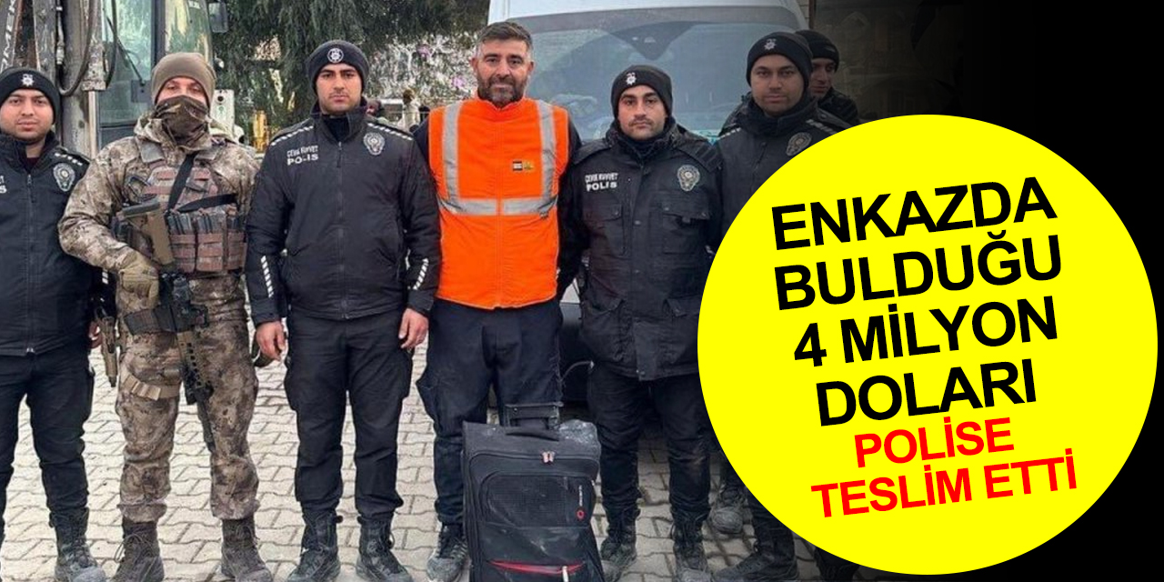 Konya Büyükşehir personeli insana yakışanı yaptı! Enkazda bulduğu 4 milyon dolar dolu çantayı polise teslim etti