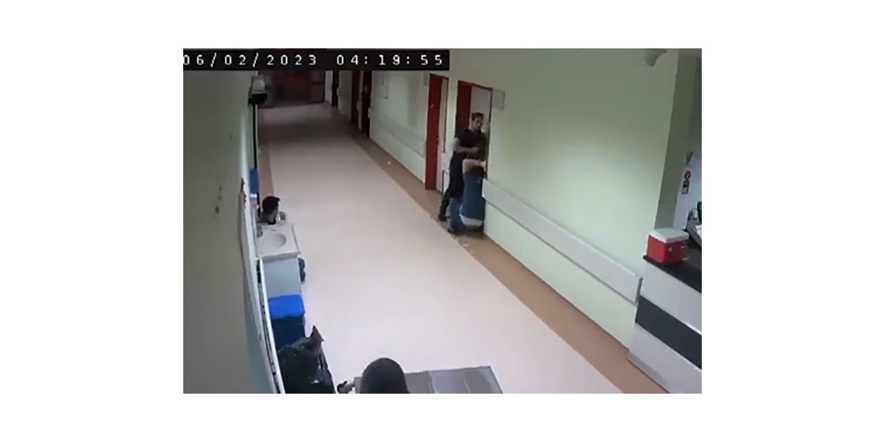 Hastane çalışanlarının deprem anındaki paniği kameralara yansıdı