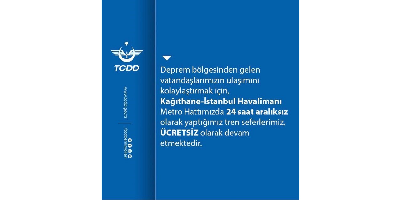 Kağıthane - İstanbul Havalimanı metro hattı depremzedeleri 24 saat ücretsiz taşıyacak