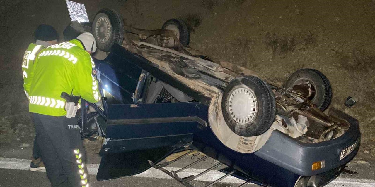 Aksaray’da otomobil takla attı! 2 yaralı