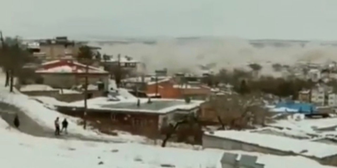 7.6’lık deprem Elbistan’ı böyle vurdu; toz bulutu gökyüzünü kapladı