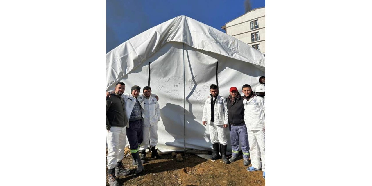 Madenciler kaldıklara çadıra not yazarak ayrıldılar