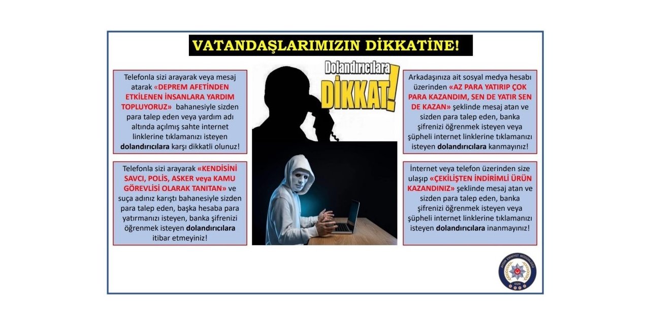 Aydın polisi vatandaşları dolandırıcılara karşı uyardı